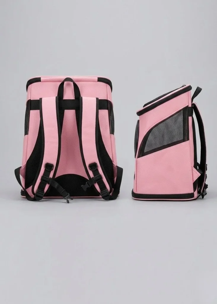 Sac à dos L’Audacieux Bubblegum rose vu de dos et de côté
