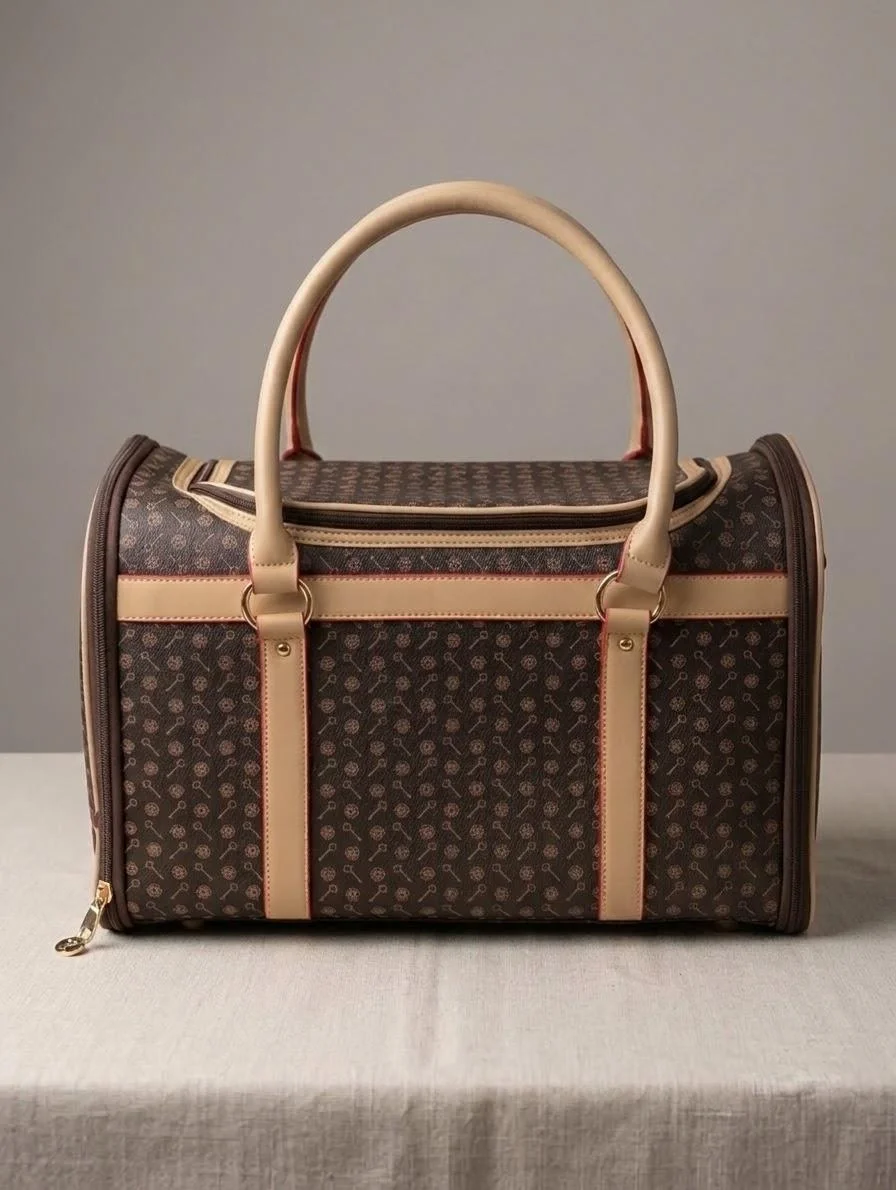 Sac de transport Le Duc brun monogrammé vu de face